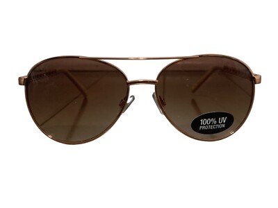 liz claiborne New Rose Gold Aviator Brown Lens Sunglasses 3604731810