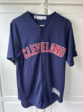 Cleveland Indians Majestic Cool Base Navy Blue Jersey Sz Small Baseball MLB