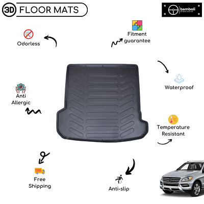Vehicle Specific Rubber Trunk Cargo Liner for Mercedes ML166 2010 - Up