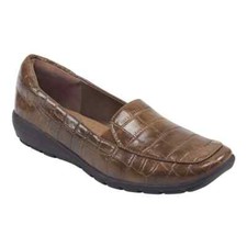 Easy Spirit Womens 6 M Abide Croco Print Casual Flats Loafers Womens Brown NEW