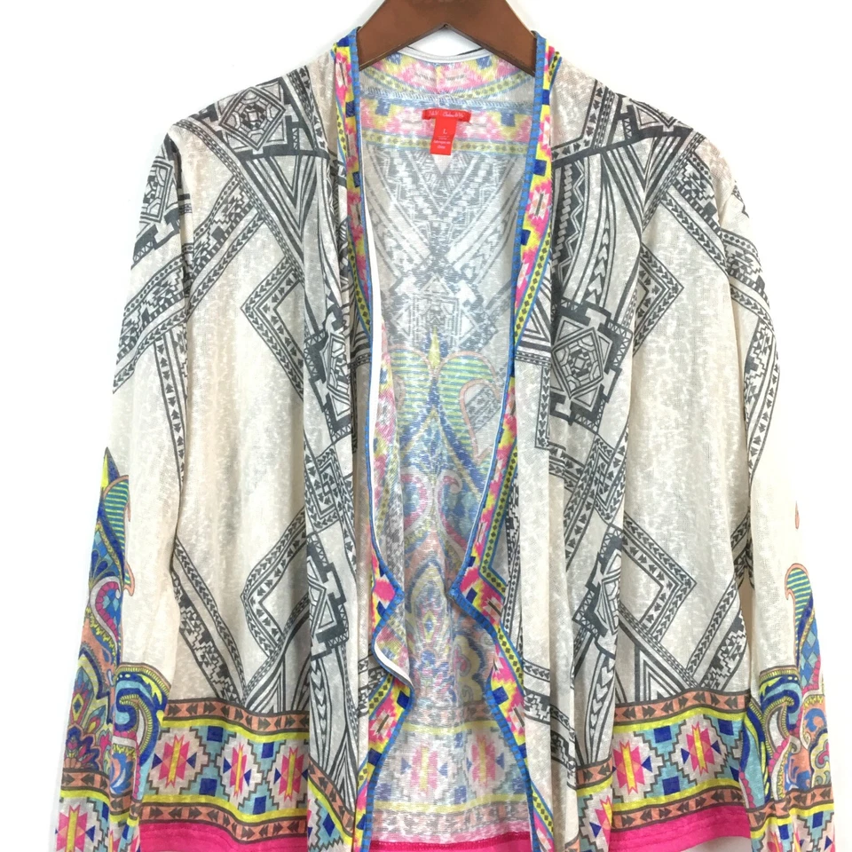 Cardigã feminino Chelsea violeta suéter grande aberto manga longa leve  - Imagem 2 de 4