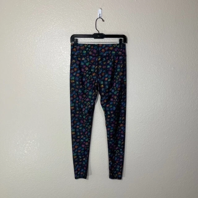 Terez 黑色多色花卉弹力拉瑜伽打底裤 M 码 — 第 3/4 张图片