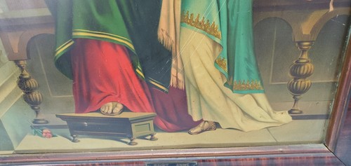 Child Mary Mother of Christ & St. Anne 19th c. print on Metal - Blessed Mother - Picture 9 of 22