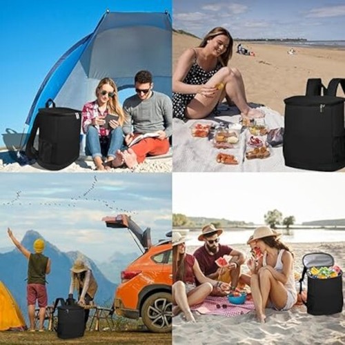 Cooler Bag Backpack 20-Can Insulated Soft Side Cooler, Black - Picture 7 of 7