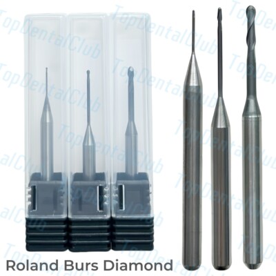 Diamond Dental Roland Diamond Milling Burs CAD CAM Coated Zirconia Cutting Bur