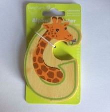 Everearth Bamboo Self Adhesive stick on Wooden Animal Alphabet Letter G Giraffe