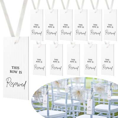 Clabby 12 Pack Reserved Chairs Signs with Ribbon for Wedding Reception Party ...