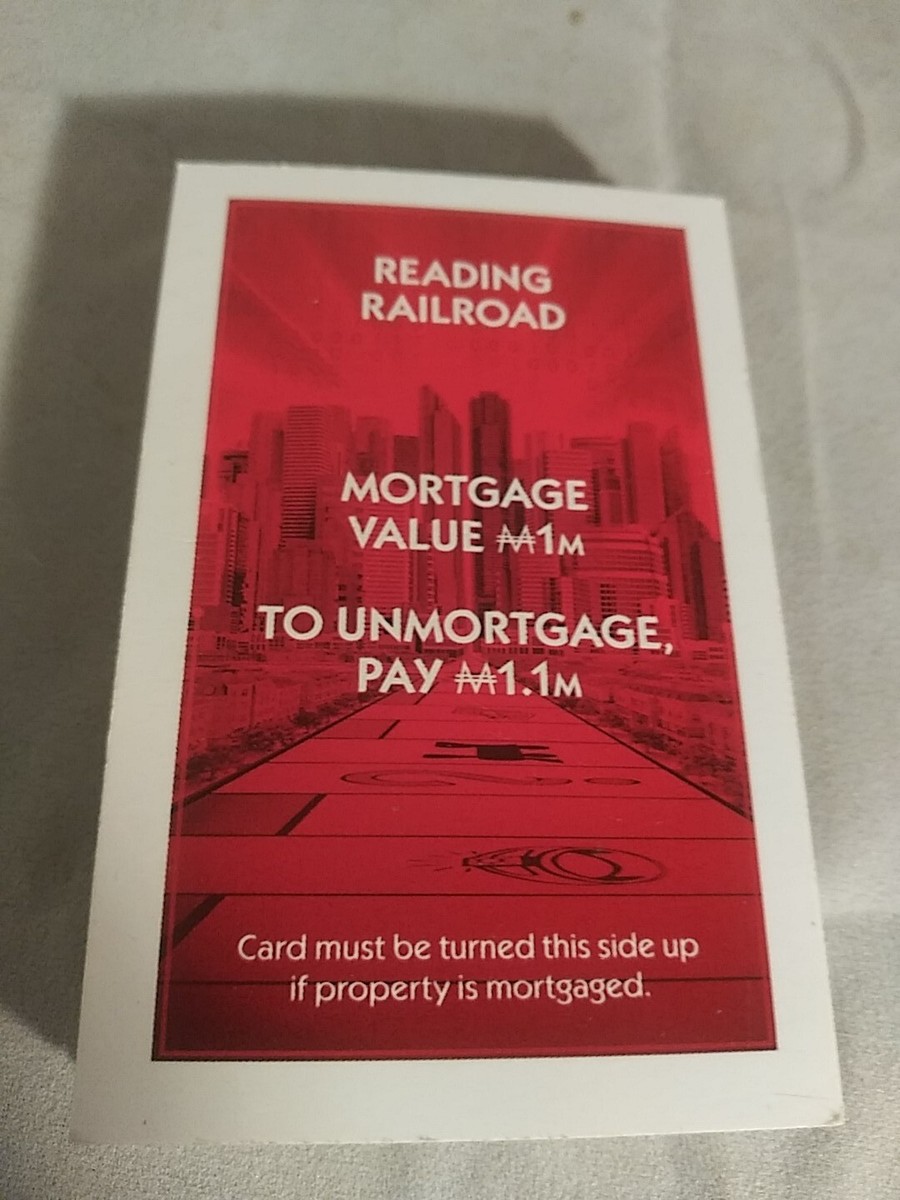 Hasbro Monopoly Electronic Banking Game Replacement Title Deed