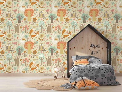 3D Animal Plant Cartoon Pattern Wallpaper Wall Murals Removable Wallpaper 3
