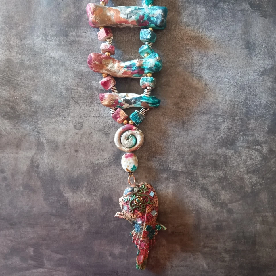 collar de moda joyería primitiva diseño mínimo colgante primitivo art nouveau  Foto 4 de 4