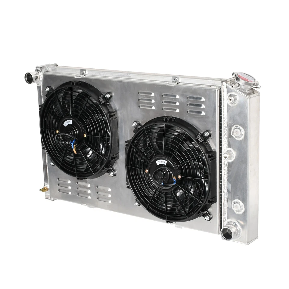 Ventilador y relé de radiador y cubierta de 3 filas para Chevy Camaro 1970-81/1978-87 Monte Carlo Foto 3 de 4