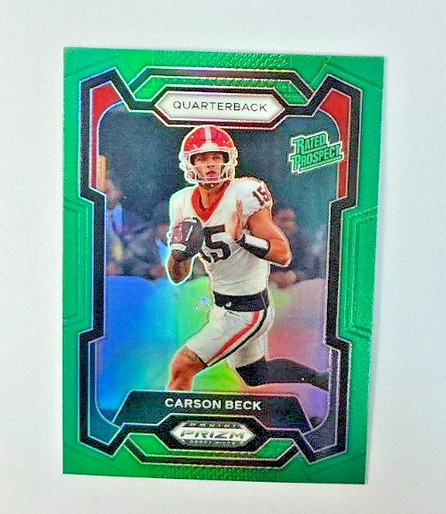 2024 Prizm Draft Picks Rated Prospect CARSON BECK RC Green Prizm #130 (B)
