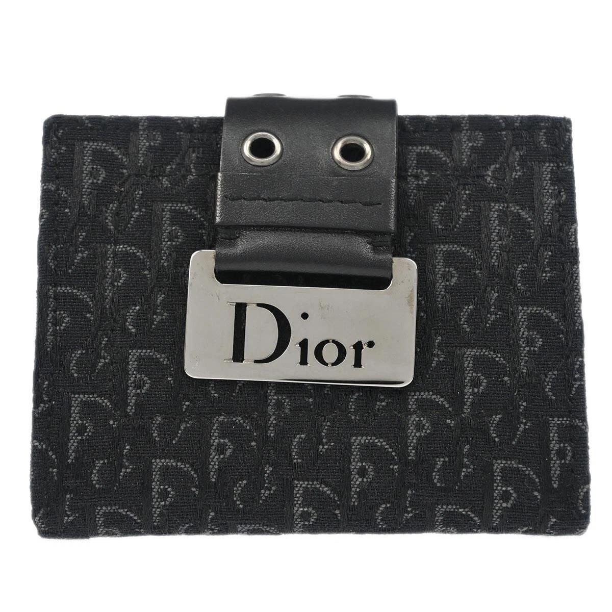 Portefeuille porte monnaie Christian Dior noir trotteur rue chic 46BM 0093 115146