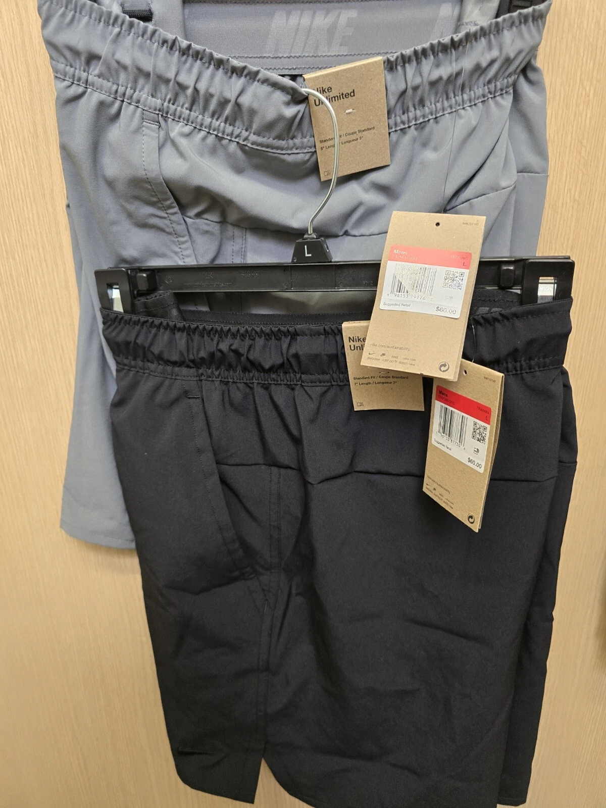 2-NWT-2025-Men's Nike Dri-Fit UNLIMITED VERSATILE DV9336 Shorts 7in-BLACK+GRAY-L