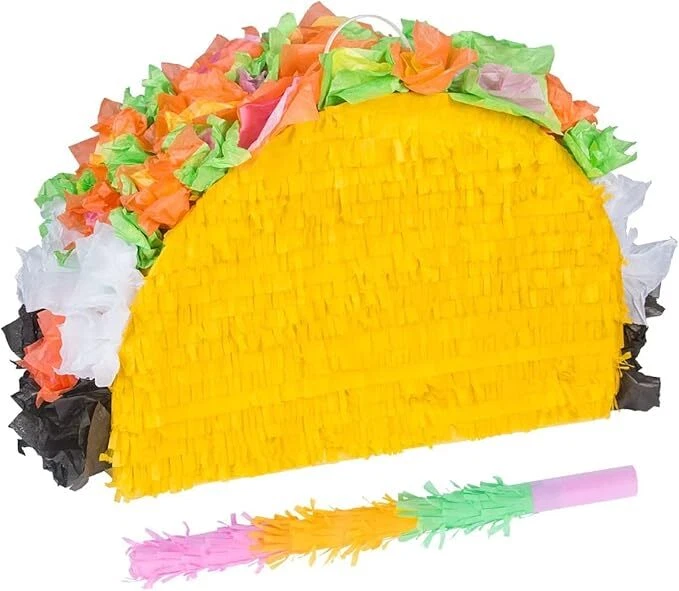 2 Pack Mexican Pinata Dinosaur Pinata & Taco Pinata For Kids Cinco De Mayo Decor - Image 2 of 4