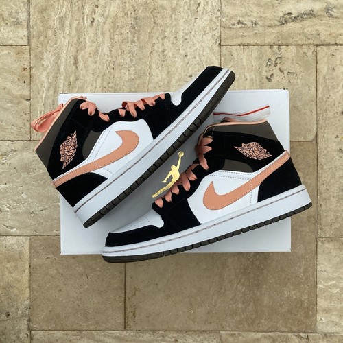 NIKE Air Jordan 1 Mid Peach Mocha Sizes 