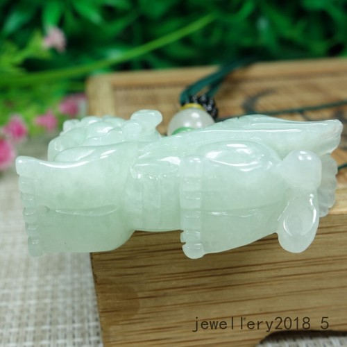 Certified Icy Light Green Burma 100% Natural A jadeite jade Pendant~PiXiu特色招财貔貅 - Picture 9 of 22