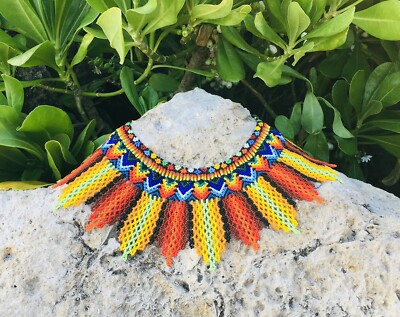 Colombian Glass Bead Necklace choker, embera necklace, Collar