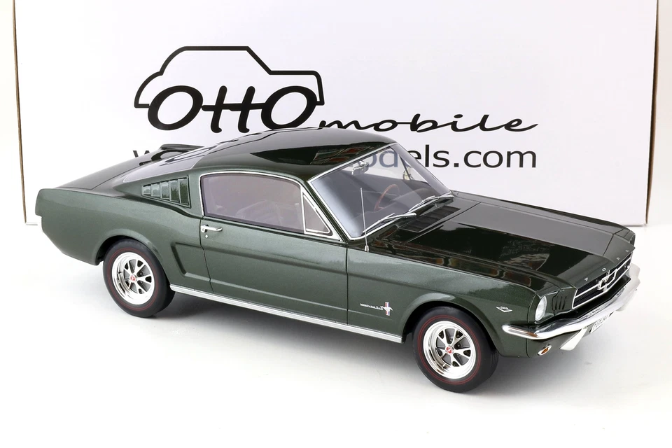 1:12 OTTO mobile G079 Ford MUSTANG Fastback Coupè 1965 Verde Metallizzato - Immagine 2 di 3