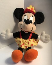 Mattel Walt Disney Minnie Mouse Plush Red Hat Yellow Polka Dot Skirt Stuffed Toy