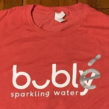 Rare Bubly Sparking Water Promo T-Shirt XL Red Drink Michael Buble Bublé