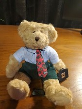 RARE Vintage Russ Businessman W/ Tie  Briefcase 9" Teddy Bear Winston Stuffed