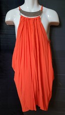 Zimmerman Metal Halter Neck Orange Mini Dress Size 1