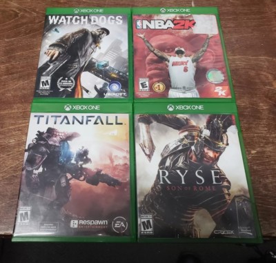 XBOX ONE GAME LOT 4X WATCH DOGS + NBA 2K14 BASKETBALL + TITANFALL + RYSE BUNDLE