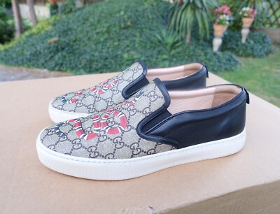GUCCI SHOES 43 1/2 shoe beige kingsnake snake monogram guccissima loafers loafer
