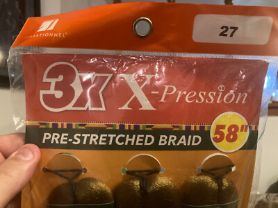 LOT OF 2 NEW Sensationnel Synthetic Braid  3X X-Pression PRE STRETCHED BRAID 58''