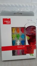 Vacu Vin Glass Markers Monster Party People Character Wine Charms Set of 12 NEW