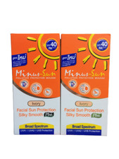2 x Minus-Sun Ivory Facial Sun Protection Silky Smooth Plus SPF40 PA  50 g