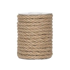 6mm Jute Rope, 33 Feet Natural Craft Rope Thick Twine Rope for 6MM x 33FT
