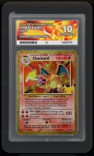 Charizard 4/102 ACE 30th Celebration Pokemon ACE 10 Gem Mint - Perfect Subgrades