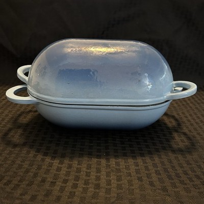 Blue LoafNest Incredibly Easy Artisan Bread Cast Iron Enamel Dutch Oven Heavy