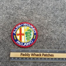 Vintage Alfa Romeo Milano Patch Italian Car Auto J7