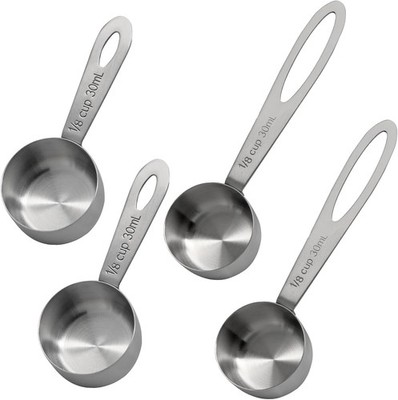 4 Pcs Stainl Steel Measuring Scoops - 1/8 Cup (30ml)