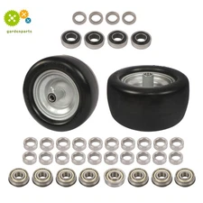 2 Pack 11x6.00-5" Flat Free Tire And Wheel 3/4" Axle Hole For Lawn Mower Tires