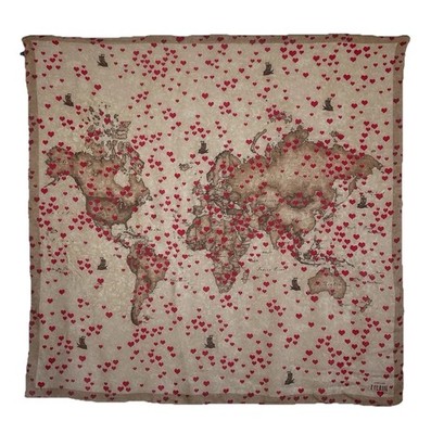 ALVIERO MARTINI Viscose&cashmere Women s Scarf Featuring A Map Pattern 51''/50''EC
