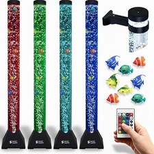 Aquarium Sensory Fish Bubble Light Tube with 16 LED Color Changing Nightlight...
