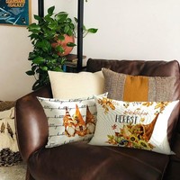 Kissenbezug 30X50Cm 4Er Set Herbst Dekoration Hallo KüRbis FüR Sofa 0,35 Kg