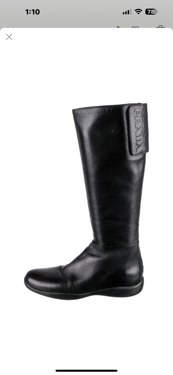 靴 Prada Sports Leather Boots Prada Sport Leather Mid-Calf Riding Booốt Size 6 | eBay