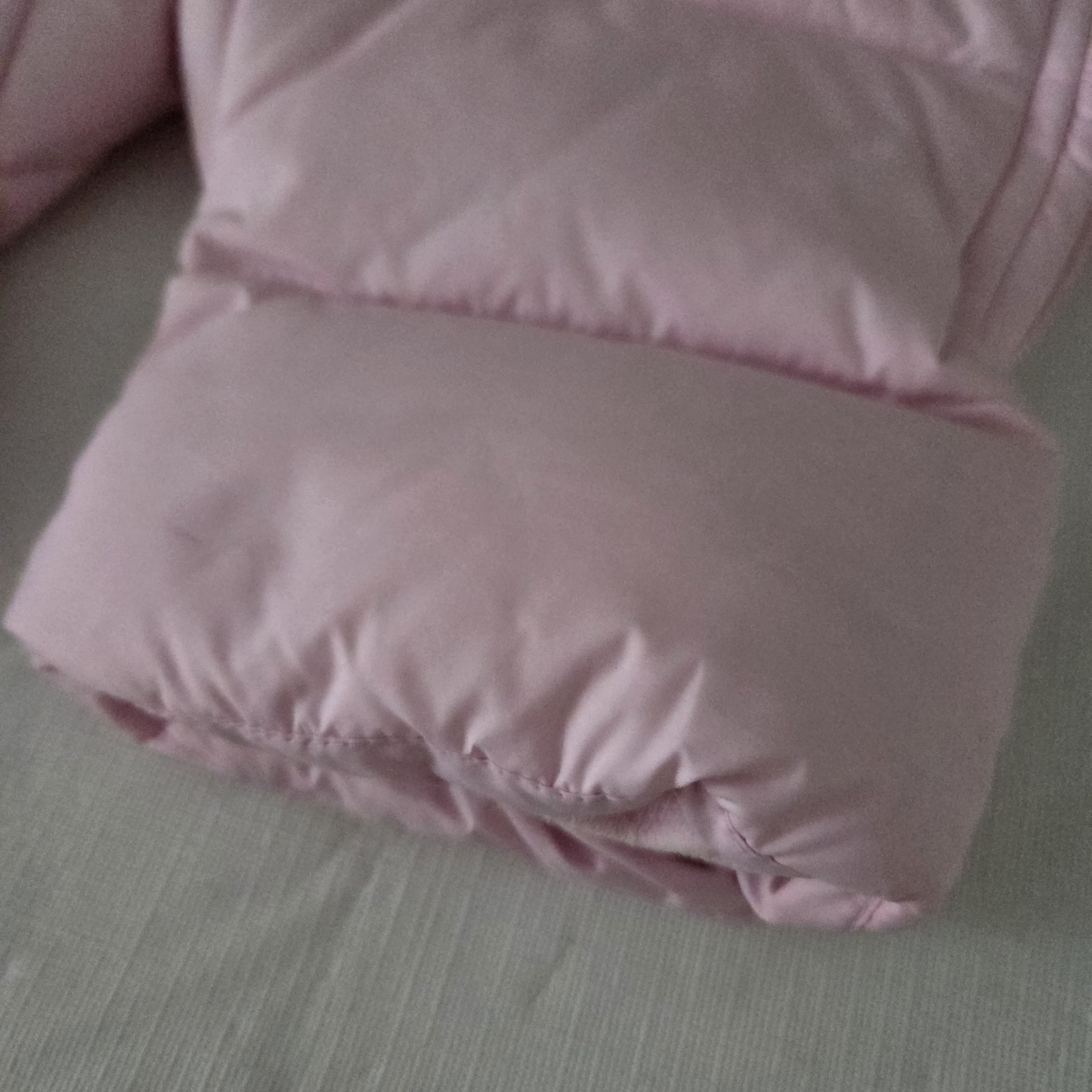 RALPH LAUREN Monogram Baby Girls 9M Light Pink Down Puffer Hooded Snowsuit image 4