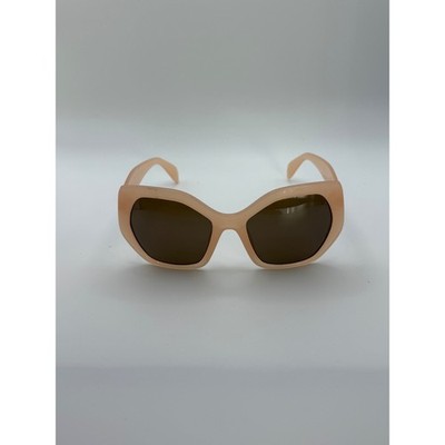 Chic Oversized Fashion Sunglasses Women Peach Tone Square Lenses Prada Style