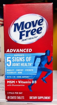 Move Free Advanced Joint Health MSM D3 Glucosamine 80 Tablets - EXP 11/2028