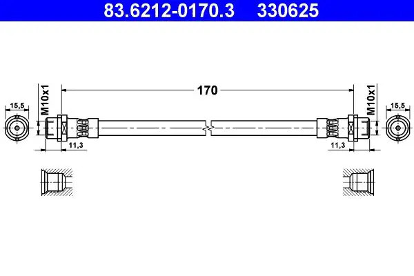 Tubo flessibile freno 83.6212-0170.3 ATE per AUDI A6 C5 A6 C5 Avant - Immagine 2