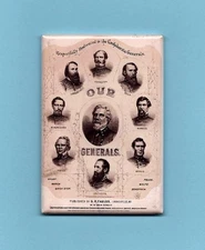 CIVIL WAR CONFEDERATE GENERALS *2X3 FRIDGE MAGNET* LEE LONGSTREET BEAUREGARD