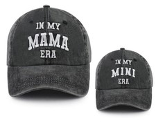 2PCS Mama and Mini Era Matching Hats for Women Kids, Adjustable Embroidered C...