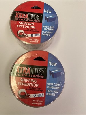 2-xtra Tuff Ultra Strong Shipping Packing Tape 55 Yards Clear Packaging Tape .