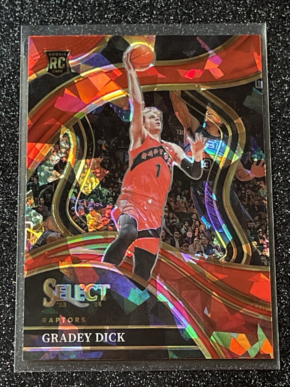 2023-24 Panini Select Gradey Dick RC Red Ice Prizm Courtside #287 Raptors